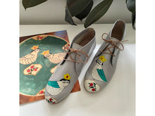 Load image into Gallery viewer, handpainted Italian comfortable chukka boots/oxford shoes with custom design
