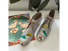 Load image into Gallery viewer, handpainted Italian comfortable chukka boots/oxford shoes with custom design