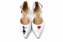 Load image into Gallery viewer, Girl with Balloon Pumps, heels - made in Italy, hand-painted in the US