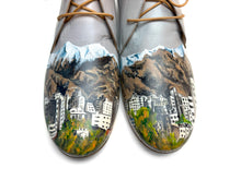 Load image into Gallery viewer, Gray hand painted Italian chukka boot shoes with tehran design