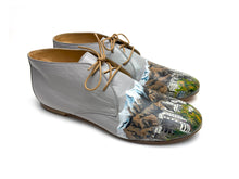 Load image into Gallery viewer, Gray hand painted Italian chukka boot shoes with tehran design