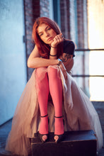 Load image into Gallery viewer, Romantic Valentine’s Day inspired hand painted design on black high heels