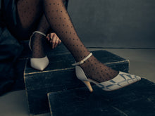 Load image into Gallery viewer, Hand-painted gray Italian leather high heels featuring a sleek minimalistic design