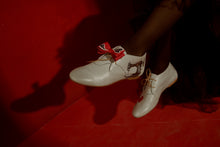 Load image into Gallery viewer, Hand painted gray shoes with an vintage design