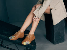 Load image into Gallery viewer, Hand painted shoes with a Cubist design