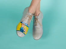 Load image into Gallery viewer, Stylish gray shoes featuring a bold and artistic Super Woman design.