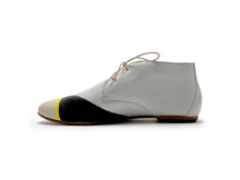 Load image into Gallery viewer, handpainted Italian comfortable gray chukka boots with geometry design