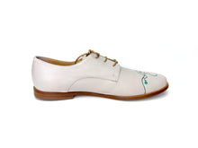 Load image into Gallery viewer, Italian leather white shoes featuring a minimalist hand painted design