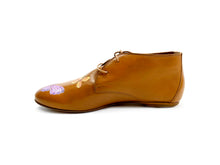 Load image into Gallery viewer, handpainted Italian comfortable cognac chukka boots with butterfly design