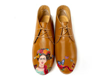 Load image into Gallery viewer, Pair of cognac chukka boot shoes with frida design