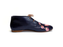 Load image into Gallery viewer, Luxurious black Italian leather flats with intricate fall leaf details for a warm seasonal touch