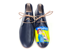 Load image into Gallery viewer, Empowering Super Woman artwork on hand painted Italian leather shoes