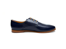 Load image into Gallery viewer, Hand painted Italian leather navy shoes