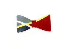 Load image into Gallery viewer, sleek red bow with a minimalist hand-painted design