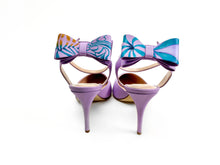 Load image into Gallery viewer, handpainted Italian comfortable lilac  heels pumps with pattern design