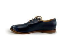 Load image into Gallery viewer, handpainted Italian comfortable oxford navy blue with positano design