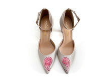 Load image into Gallery viewer, Stylish high heels with a unique hand painted Valentine’s design perfect for a romantic touch