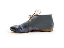 Load image into Gallery viewer, handpainted Italian comfortable charcoal chukka boots with galaxy design
