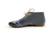 Load image into Gallery viewer, handpainted Italian comfortable charcoal chukka boots with galaxy design