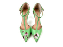Load image into Gallery viewer, Luxurious handcrafted Italian heels adorned with delicate carnation blossoms