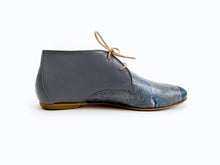 Load image into Gallery viewer, handpainted Italian comfortable charcoal chukka boots with galaxy design
