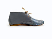 Load image into Gallery viewer, handpainted Italian comfortable charcoal chukka boots with galaxy design