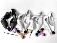 Load image into Gallery viewer, handpainted Italian comfortable pumps heels with custom design
