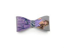 Load image into Gallery viewer, Bow clips with a design of taylor swift on gray background
