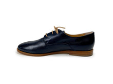 Load image into Gallery viewer, handpainted Italian comfortable oxford navy blue shoes with rose design
