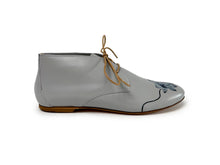 Load image into Gallery viewer, handpainted Italian comfortable gray chukka boots with flower design
