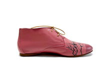 Load image into Gallery viewer, handpainted Italian comfortable mauve shoes with tree design
