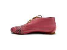 Load image into Gallery viewer, handpainted Italian comfortable mauve shoes with tree design
