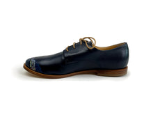 Load image into Gallery viewer, handpainted Italian comfortable oxford navy blue with positano design
