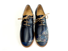 Load image into Gallery viewer, handpainted Italian comfortable oxford navy blue with positano design
